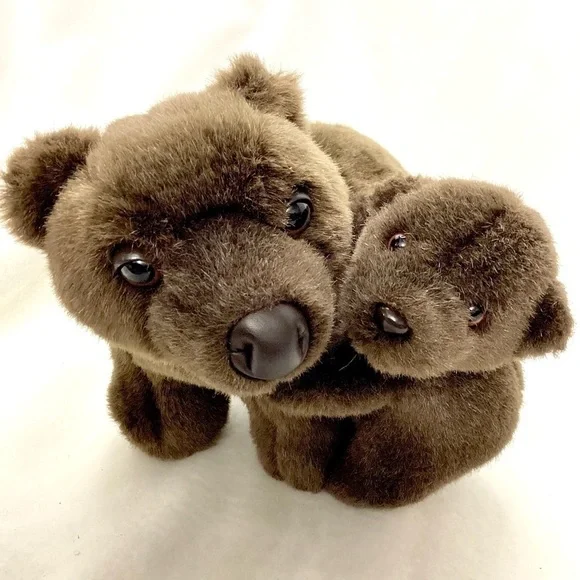 Brown Mom and Cub Bear Plush Stuffed Animals 7”x10” Arctic Circle - Picture 2 of 8